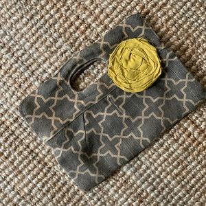 Burlap Floral Clutch